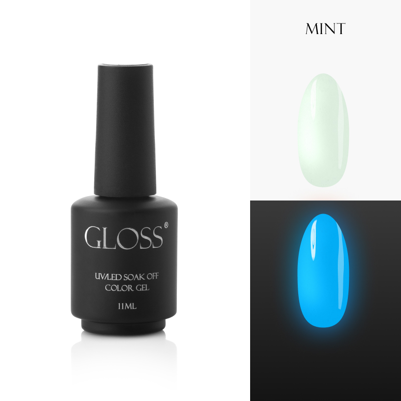 Luminescent gel polish Mint Elf, 11 ml